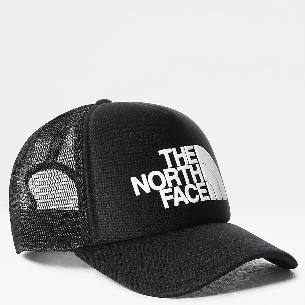 The North Face Caps Mens Australia - The North Face Tnf Logo Black / White (DUQ-286935)